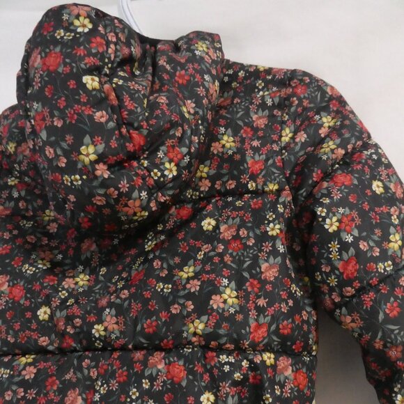 OLD NAVY | small (6-7) | Floral Hooded Quilted Puffer Jacket | Fleece Lined - Picture 14 of 16